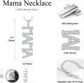 wholesale 925 Sterling Silver Cubic Zirconia MAMA Necklace for Women - Mommy Pendant Jewelry Mothers Day Gift-0-2