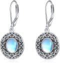 wholesale 925 Sterling Silver Moonstone Leverback Dangle Drop Filigree Earrings for Women-0-0