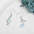 wholesale 925 Sterling Silver Heart Music Note Drop Earrings-0-3