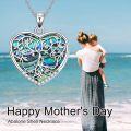 wholesale 925 Sterling Silver Abalone Shell & Cubic Zirconia Tree of Life Pendant Necklaces for Women-0-5