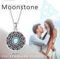 wholesale 925 Sterling Silver Blue Moonstone Celtic Knot Photo Locket Pendant Necklace-0-6