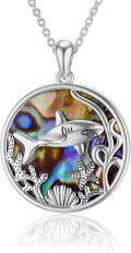 wholesale 925 Sterling Silver & Mother of Pearl Shark Necklace – Eco-Friendly Hypoallergenic Jewelry for Women & Men-0-0