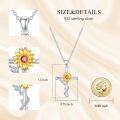 wholesale 925 Sterling Silver & Crystal Sunflower Cross Necklace for Women - Christian Faith Jewelry Gift-0-4