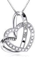 wholesale 925 Sterling Silver Heart Pendant with Cubic Zirconia Forever & I Love You Necklaces for Women Gifts-0-0