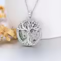 TOUPOP Sterling Silver Crystal Tree Of Life Necklace For Women-0-4