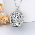 TOUPOP Sterling Silver Crystal Tree Of Life Necklace For Women-0-4