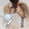 wholesale TOUPOP Opal Celtic Rings For Women 14k Gold Plated Opal Engagement Ring White Opal Wedding Ring Anniversary Valentine's Day Jewelry Gifts For Her Wife Girlfriend -0-2