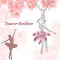 wholesale 925 Sterling Silver Pink Crystal Ballerina Pendant Necklace s for Women-0-5