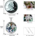 wholesale 925 Sterling Silver Abalone Shell Palm Tree & Waves Pendant Necklace Beach s for Women-0-5
