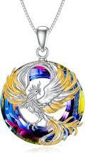 wholesale Phoenix Necklace 925 Sterling Silver Crystal Necklace Pendant Phoenix Rising Jewelry Christmas Gifts For Women -0-0