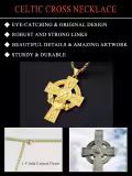 wholesale Gold Celtic Knot Claddagh Heart Cross Pendant Necklace Wholesale for Men & Women - Religious  Set w/ 24 Rope Chain and Box Packaging-0-2