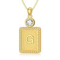 wholesale 925 Sterling Silver A-Z Initial Pendant Necklaces for Women-G