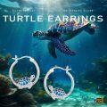wholesale 925 Sterling Silver Turtle Blue Enamel Hoop Earrings for Women Girls-0-5