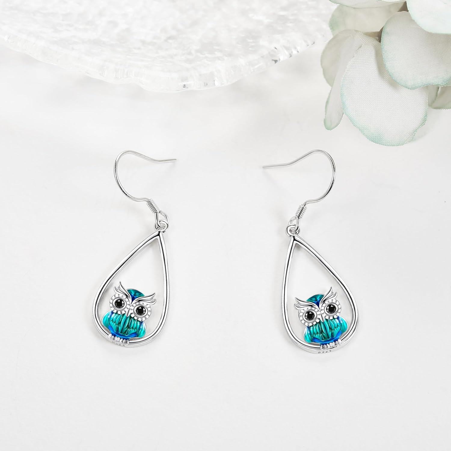 Sterling Silver Animal Dangle Drop Earrings with Stone for Women Jewelry Gifts-0-2