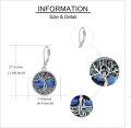 wholesale 925 Sterling Silver Abalone Shell Tree of Life Drop Earrings for Women Girl's-0-3