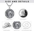 wholesale 925 Sterling Silver Memento Mori Skull Pendant Necklace with Roman Numerals and Crosses - Protection Jewelry for Men-0-2