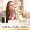 TOUPOP 14K Gold & Stone Heart Necklace, Mothers Day Gifts For Women-0-4