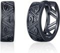 wholesale 925 Sterling Silver Black Hoop Evil Eye Celtic Knot Huggie Earrings for Women and Men-0-0