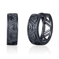 wholesale 925 Sterling Silver Black Hoop Evil Eye Celtic Knot Huggie Earrings for Women and Men-A-Evil Eye