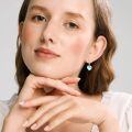 wholesale 925 Sterling Silver Dolphin Heart Dangle Lever Back Earrings-0-3