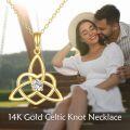 wholesale 14K Gold Celtic Knot Pendant Necklace - Irish  for Women-0-5