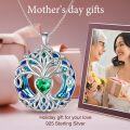 wholesale TOUPOP Gifts For Women 925 Sterling Silver Tree Of Life Birthstone Necklace With Crystal Birthday Jewelry Gifts For Women, Sterling Silver, No Gemstone -0-5