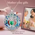 TOUPOP Sterling Silver No Gemstone Tree Of Life Birthstone Necklace-0-5