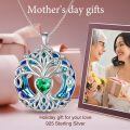 TOUPOP Sterling Silver No Gemstone Tree Of Life Birthstone Necklace-0-5