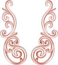 wholesale 925 Sterling Silver Scrollwork Ear Climber Earrings for Women-Filigree-rose gold