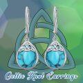 wholesale 925 Sterling Silver Moonstone Celtic Knot Teardrop Dangle Earrings-0-8