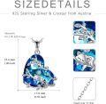 wholesale 925 Sterling Silver Blue Crystal Raccoon Tree Branch Heart Pendant Necklace for Women Mom Wife Daughter-0-3