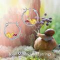 wholesale 925 Sterling Silver Snail Mushroom Huggie Hoop Earrings - Cute Animal  for Her-0-3