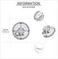 wholesale 925 Sterling Silver Compass Pendant Necklace  with Gear Design and Cubic Zirconia Accent - Travel Jewelry for Women & Men-0-3