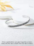 wholesale Sterling Silver Poiuy Inspirational Strength Mantra Cuff Bracelet Set-0-2
