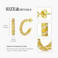 wholesale Gold 925 Sterling Silver White Gold Plated Cubic Zirconia Huggie Hoop Earrings-0-3