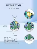 TOUPOP Sterling Silver Abalone Shell Cactus Tree Of Life Pendant Necklace-0-4
