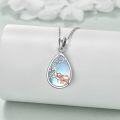 wholesale 925 Sterling Silver Teardrop Sloth Moonstone Pendant Necklace for Women Girls-0-1