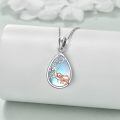wholesale 925 Sterling Silver Sloth Moonstone Teardrop Pendant Necklace Rose Gold Tree Star Design-0-1