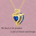 wholesale 14K Gold 3Ct Heart Cut Created Birthstone Love Heart Necklace for Women-0-3