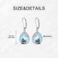 wholesale 925 Sterling Silver Blue Moonstone Panda Cat Drop Dangle Earrings-0-2