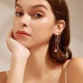 wholesale 925 Sterling Silver Teardrop Pink Stone Earrings-0-1