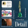 wholesale 14K Gold 3CT Artificial Birthstone Pear Dangle Earrings 6x8mm-0-3