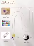 wholesale S925 Sterling Silver Sunflower Necklace Wholesale with 1Ct Amethyst & Simulated Diamond, 18 Chain, Love Heart Pendant, Birthstone Gift for Women-0-2