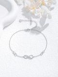 wholesale 925 Sterling Silver Infinity Heart Charm Bracelet for Women Minimalist Fine s-0-1