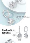 wholesale 925 Sterling Silver Plated White Gold  1CT Moissanite Heart Drop Dangle Hoop Earrings for Women-0-4