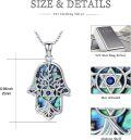 wholesale 925 Sterling Silver Abalone Shell Tree of Life Star of David Pendant Necklace-0-3