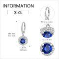 wholesale 925 Sterling Silver Round Blue Sapphire Drop Earrings Gemstone s for Her-0-4