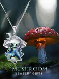 wholesale 925 Sterling Silver & Abalone Shell Cute Ghost Pendant Necklace, Halloween Christmas Birthday Gift-0-5
