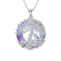 TOUPOP Sterling Silver Unicorn Necklace Gemstone Animal Jewelry For Women-0-0