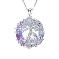 TOUPOP Sterling Silver Unicorn Necklace Gemstone Animal Jewelry For Women-undefined